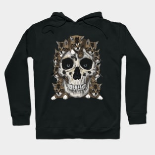 Cat Skull Cute Kitties Skull Design Creepy Skeleton Cat Lovers Hoodie